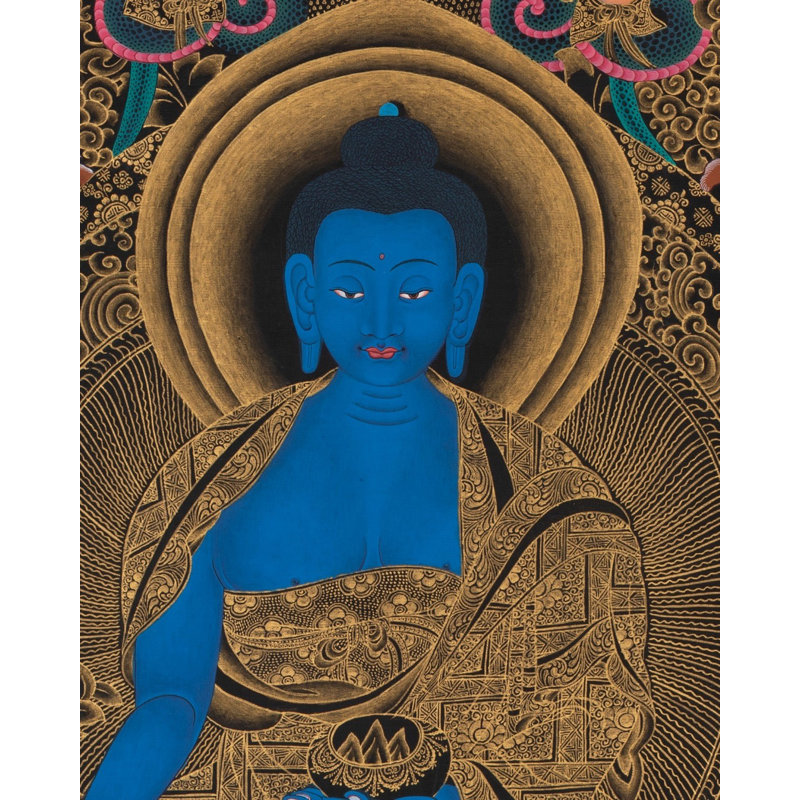 Bouddha dans la Varada Mudra (Brocadeless Thangka)