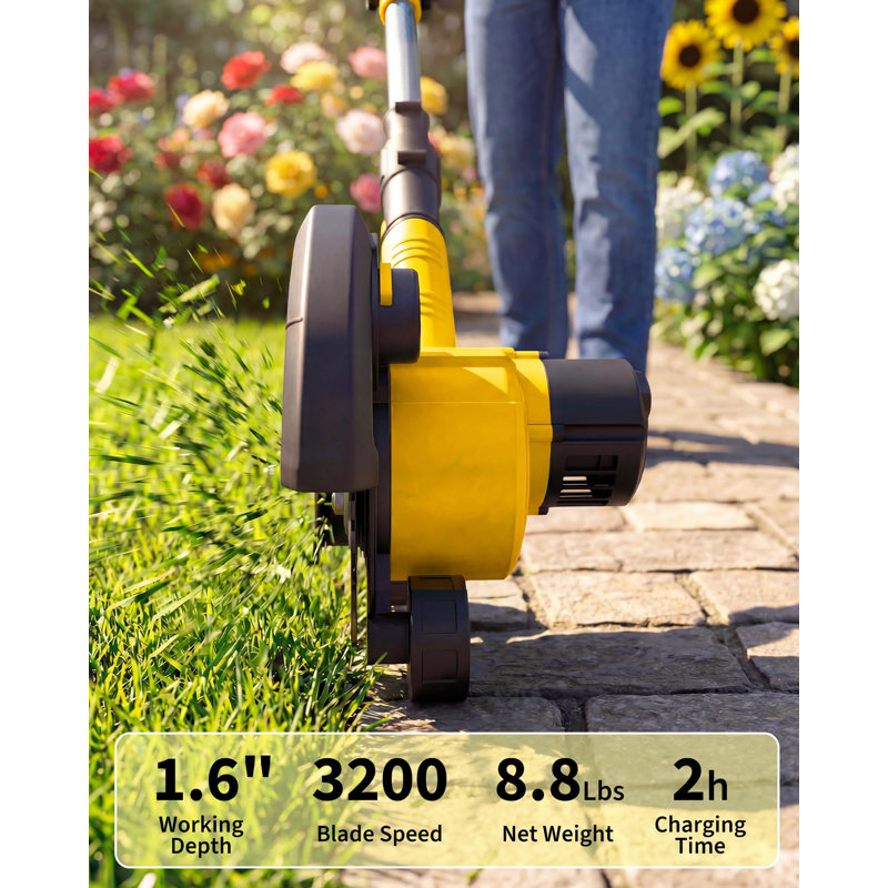 Tondeuse à gazon sans fil 20 V avec lame de 8,9 po - tondeuse à gazon alimentée par batterie de 4,0 Ah pour poids léger (8,8 lb), arbre réglable, 3200 tr / min, temps de charge de 2 heures