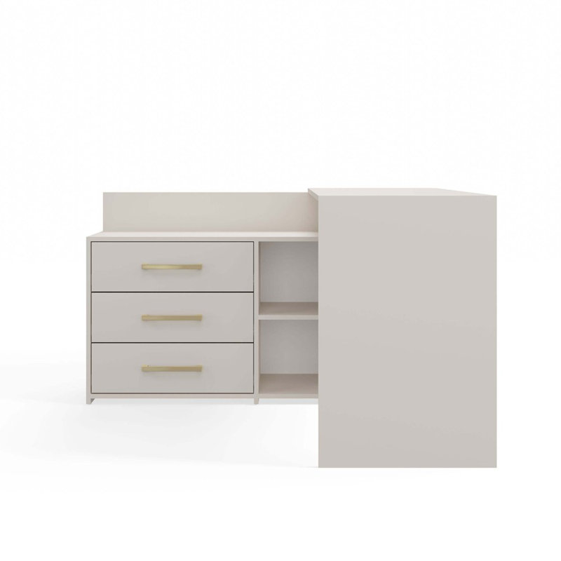 Dany Corner Desk with 3 Drawers and 3 Shelves