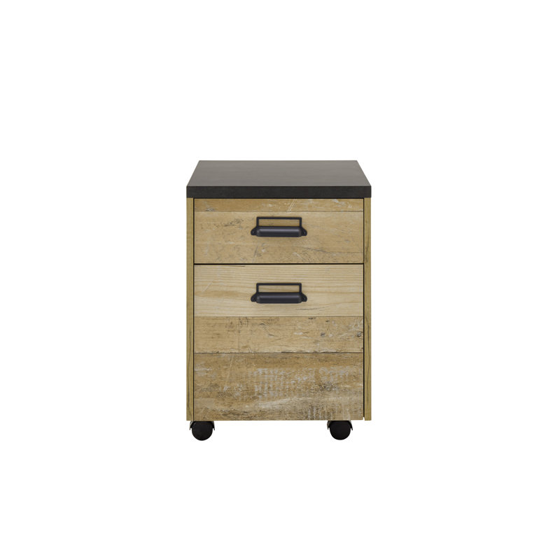 Jackeline 47 cm W 1 -Drawer Filing Cabinet, Natural/Black