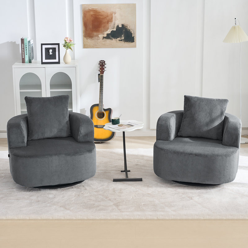 Fauteuil d'appoint pivotant à 360 ° Modern, Gris