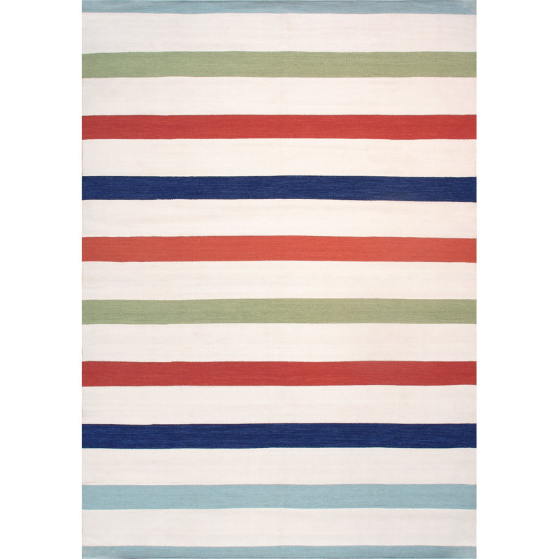 Hampton Flatweave Striped Indoor / Outdoor Rug, Rectangle 12' x 15'