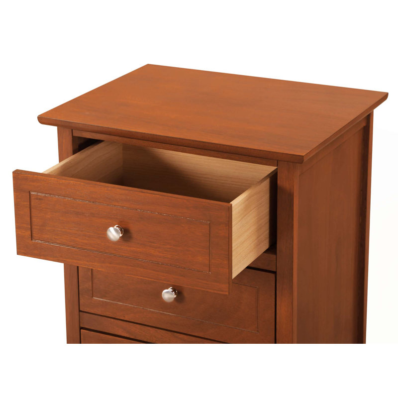 Table de chevet transitionnelle polyvalente à trois tiroirs, Chêne