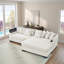 Canapé modulaire de luxe en L de 111 po avec méridienne convertible de style contemporain-482405912