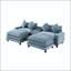 Canapé modulaire de 111 po avec rangement, ports USB, porte-gobelets et repose-pieds amovible-133353634
