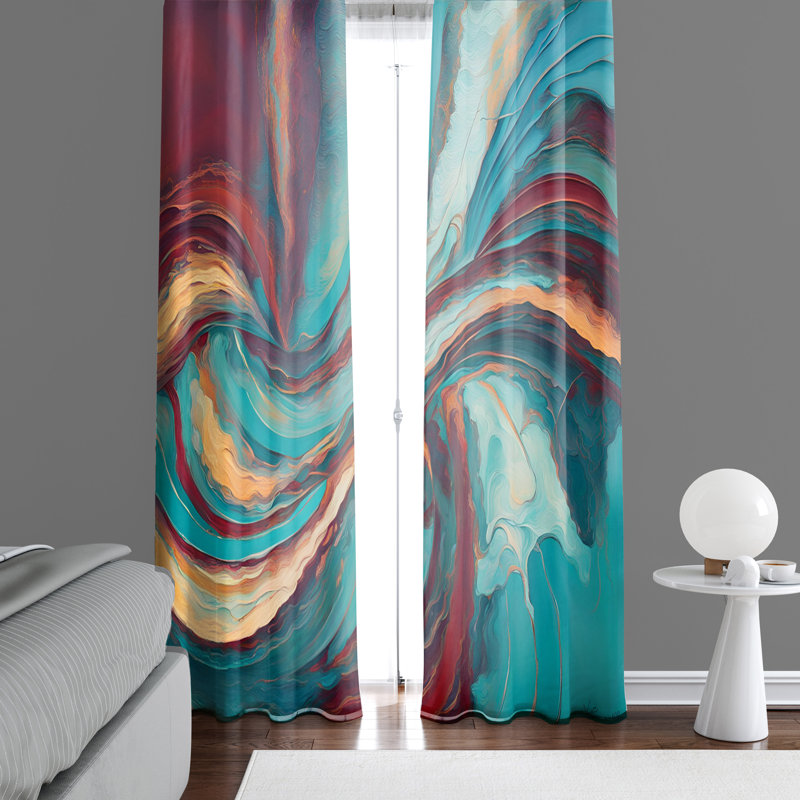 Paire de rideaux semi-transparents en polyester Riarna, L 20 po x L 52 po