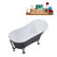 Baignoire de trempage sur pieds en acrylique 55 "avec bonde, pattes et plateau en bambou Streamline-76099834-66367046