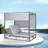 58'' Wide Outdoor Patio Daybed with Cushions-95082235-95082236