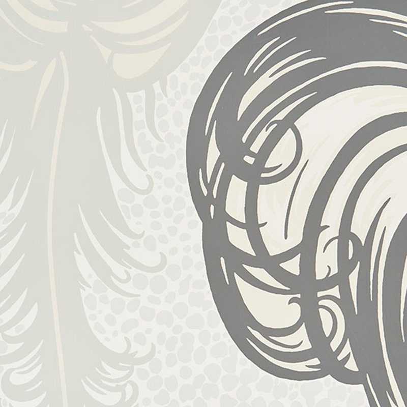Papier peint Plumes, Grisaille