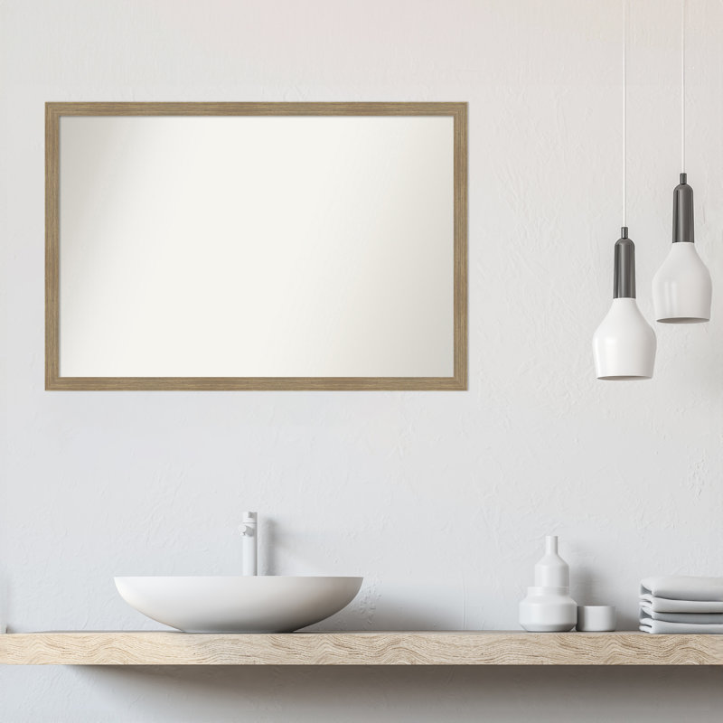Miroir mural Jisu, Rectangle, 26 po x 38 po, Brun