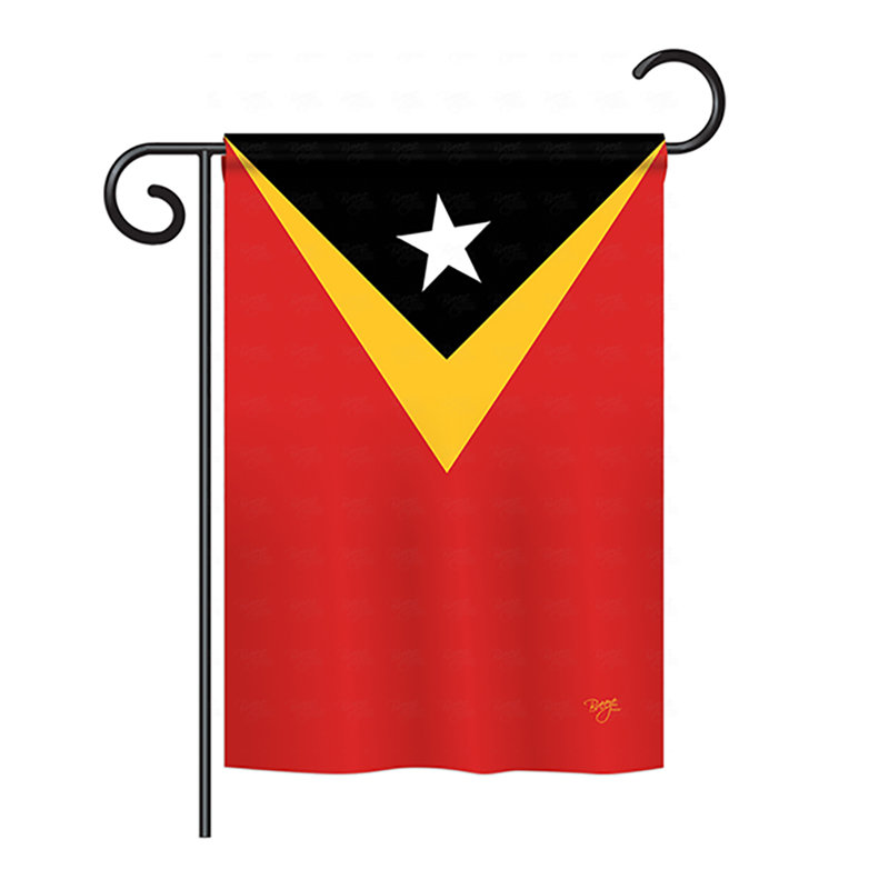 Drapeau de maison en polyester 2 côtés east timor, H 40 po x l 28 po