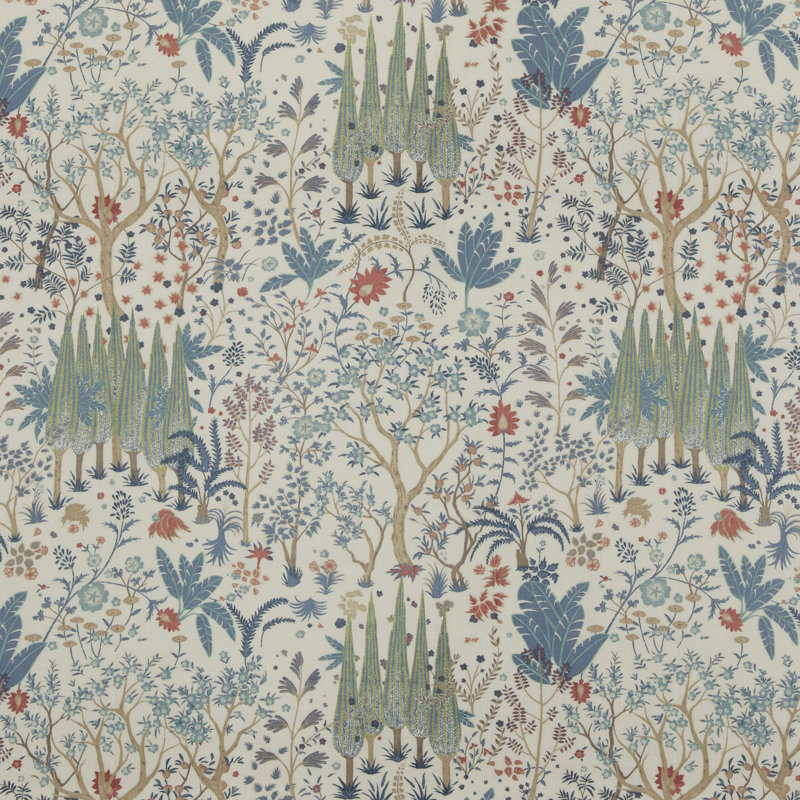 Bridport Performance 100% Cotton Fabric, Blue/Red