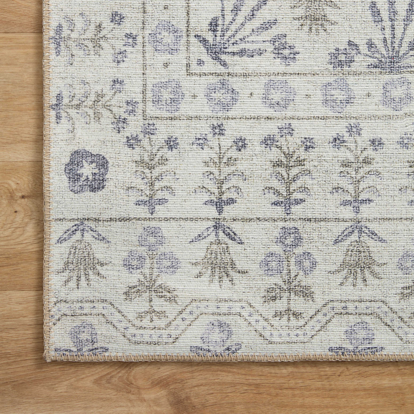 Rifle Paper Co. x Loloi Maison MAO-03 Rosette Ivory Rug, Rectangle 5' x 7'6"