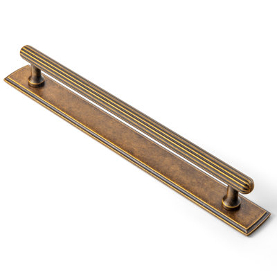 Multipack Vintage Fluted Cabinet Pull Handles, Antique Brass Finish, Various Decorative Backplate Options, Drawer Bar Pull Hardware for Cabinets, Vanities