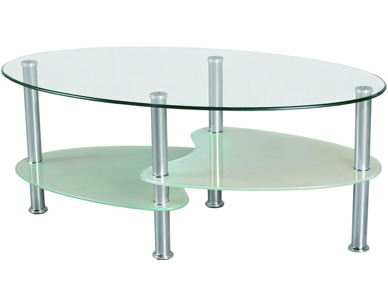 Cara Solid Coffee Table with Storage, Frosted