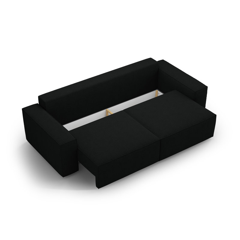 Biles 4 Seater Boucle Sofa Bed, Black