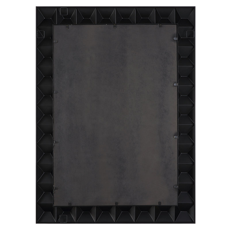 Matte Black Geometric Metal Framed Wall Mirror