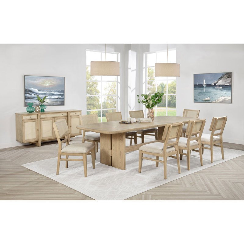 Kimpton Beige Oak 10-Piece Wood Dining Set With Sideboard