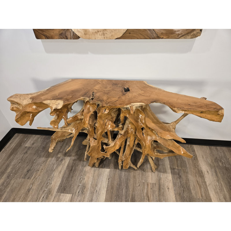 Carved Teak Root Console Table