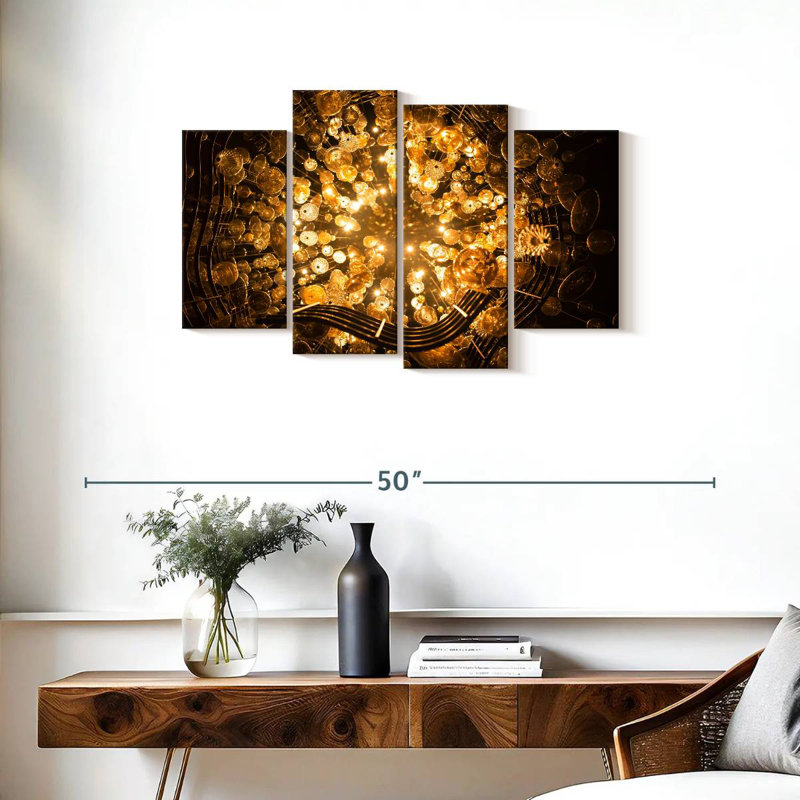 Lustre doré Kerner, H 22 po x l 36 po