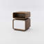 Table d'appoint minimaliste moderne de 18 po avec tiroir, petite table de bout avec rangement, tablette rotative, couleur noyer et blanc, pour le salon