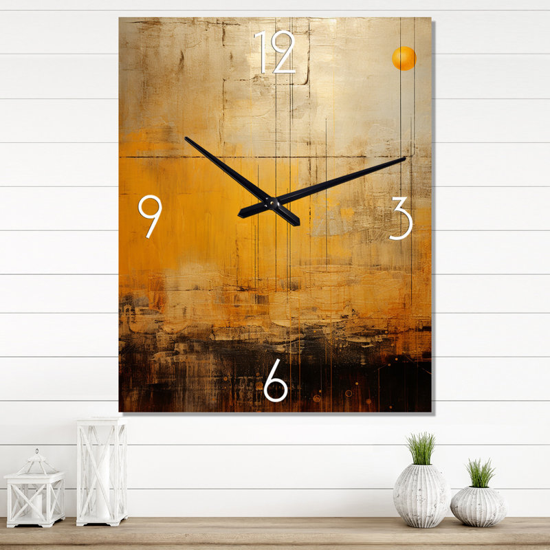 Pleine lune horloge murale moderne surdimensionnée rustique, H 32 po x l 24 po x P 1 po