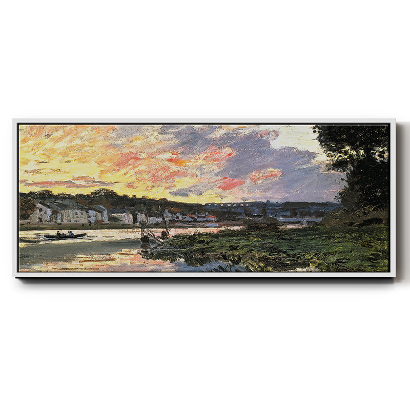 The Seine at Bougival in the Evening, 1870- Framed Canvas