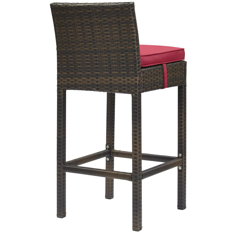 Tabouret de bar Havenside Home Bocabec, Rouge, Brun