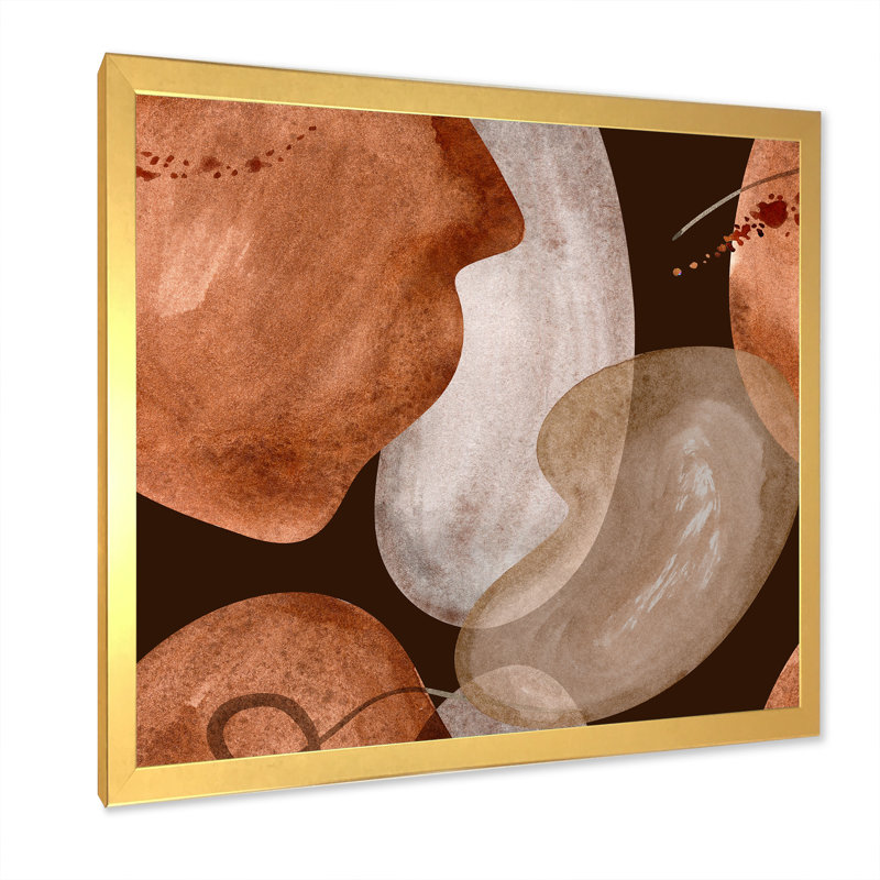 Décoration murale Mid-Century Earth Tones - Mid-Century, H 36 po x l 36 po x P 1 po, Cadre photo doré