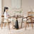 Nut-brown Round Solid Wood Dining table-1452377830