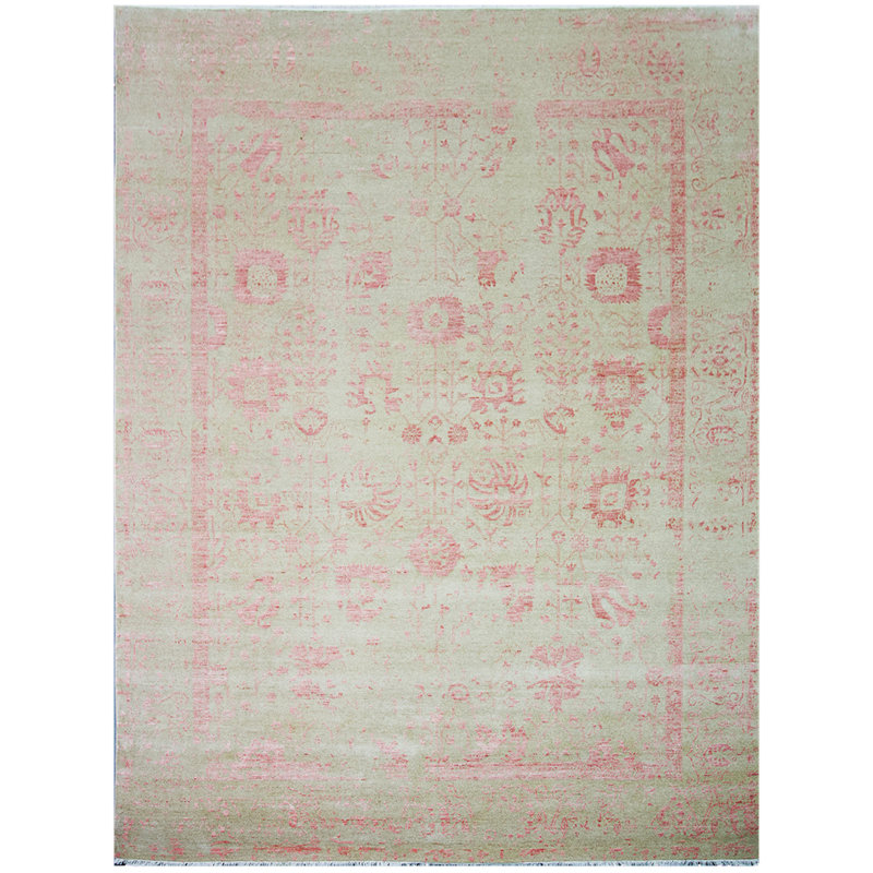 Brookhaven Oriental Area Rug in Coral/Ivory, Rectangle 9' x 12'