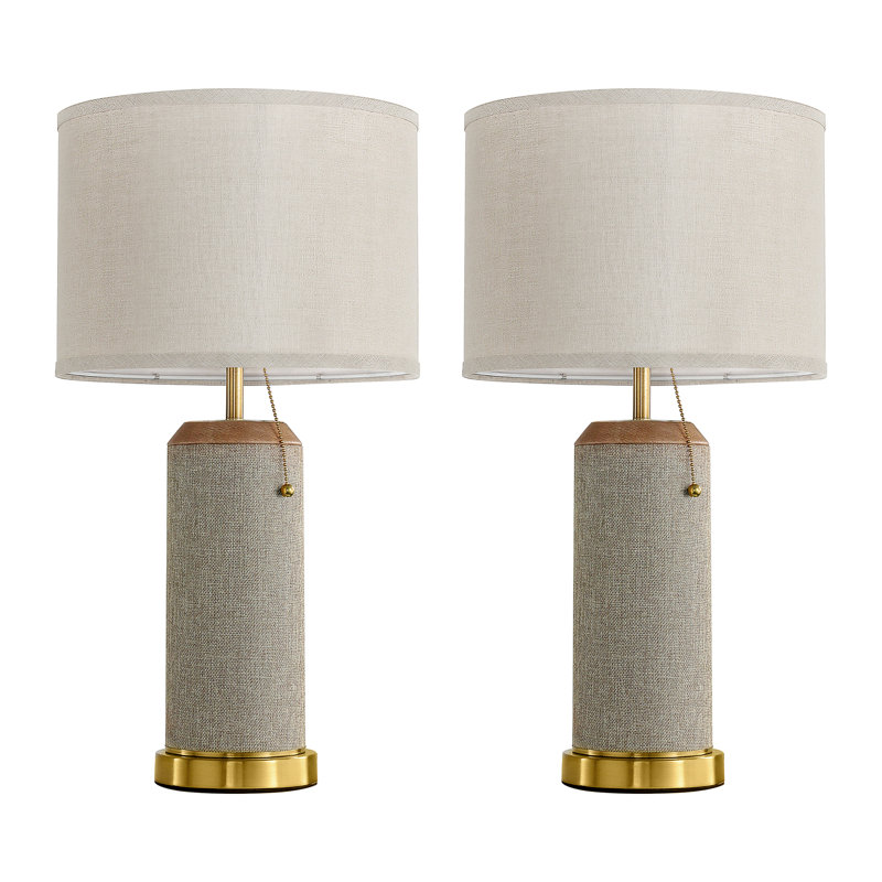 24'' Metal Table Lamp For Living Room and Bedroom, Gray