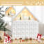 HOMCOM 24-Drawer Wooden Christmas Advent Calendar, Wooden Light-Up Decoration