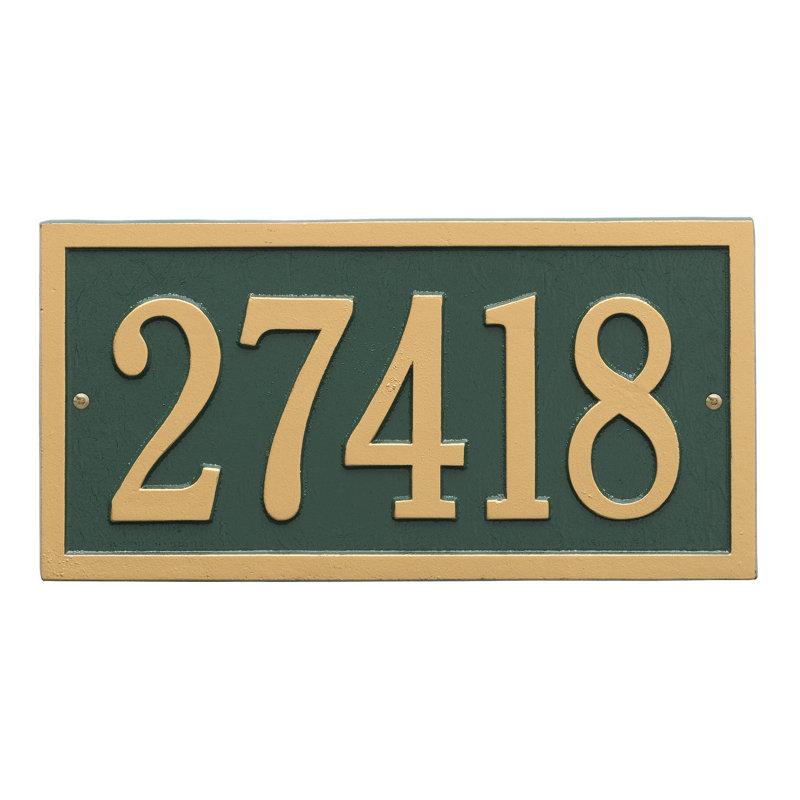 Bismark 1-Line Wall Address Plaque, Green, Yes
