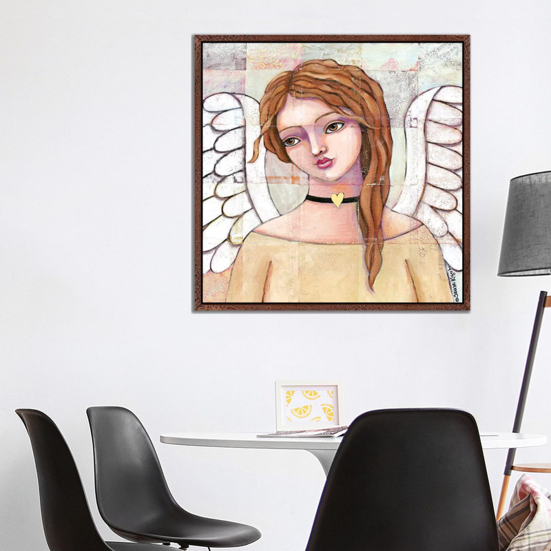 Ashley's Guardian by Teresa Kogut - Print on Canvas, 93.98cm H x 93.98cm W x 3.81cm D, Classic Brown Wood Floater Framed
