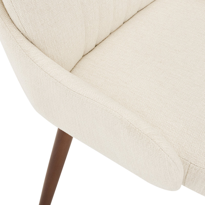 Chaise de salle à manger rembourrée à dossier, 2, Couleur lin