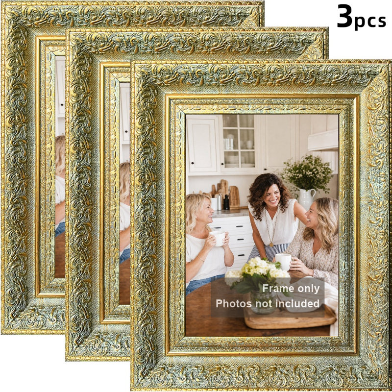 Cadre photo 3 pièces 5 "x 7" doré antique, Antique Gold, 3, 5" W x 7" H