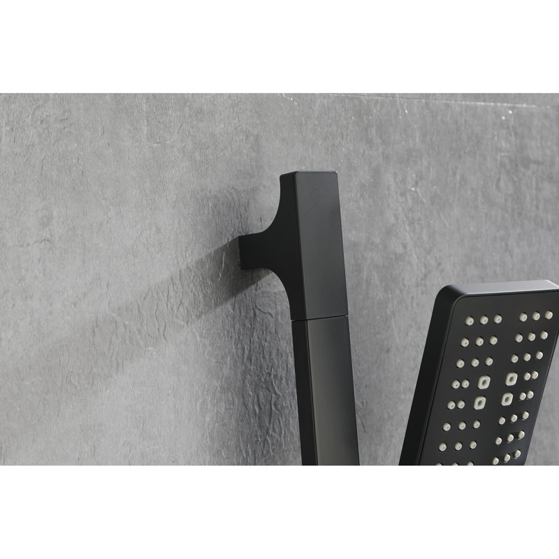 Handheld Shower With 28-Inch Slide Bar And 59-Inch Hose, Matte Black Stainless Steel, Height Adjustable, Functional Spray For Relaxing Pet Washing, Suitable Adjustable In Bar, Multiple Modes
