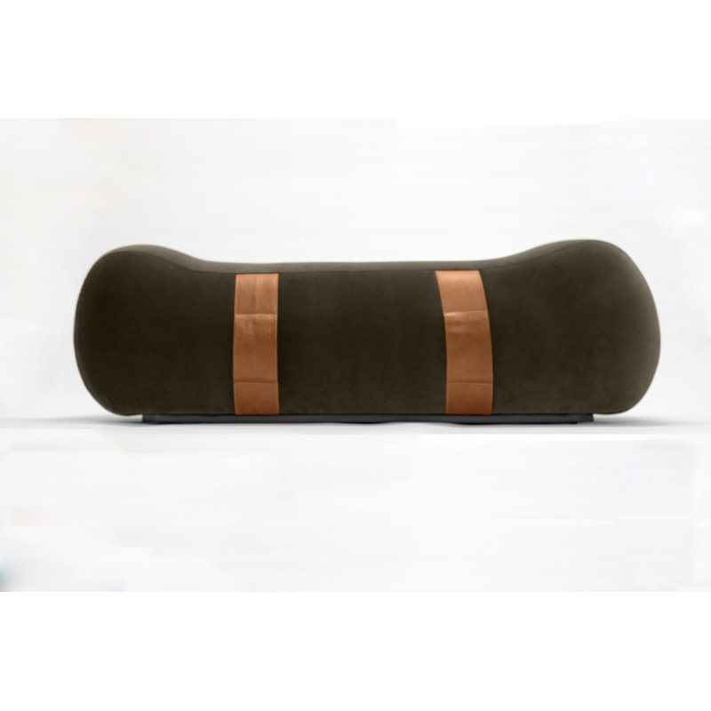 Milo Velvet Upholstered Bench, Earth/Chesterfield