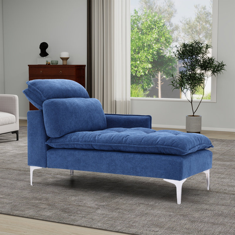 Chaise longue rembourrée pour l'intérieur, Bleu