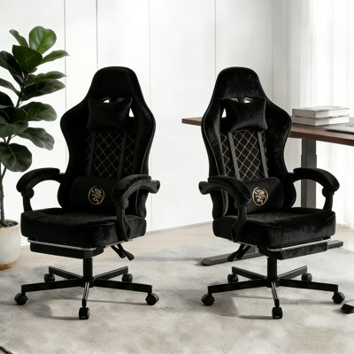 Fauteuil de jeu de course et de course réglable et inclinable ergonomique en similicuir (ensemble de 2)