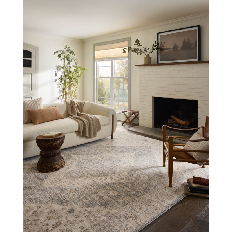 Magnolia Home by Joanna Gaines x Loloi Junie Denim / Natural Area Rug, Round 7'10"