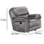 Fauteuil inclinable manuel Remma, similicuir gris, accoudoirs coussinés