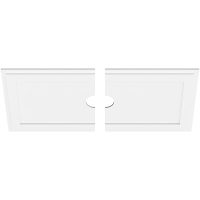 40"W x 20"H x 4"ID x 14"C x 1"P Rectangle Architectural Grade PVC Contemporary Ceiling Medallion, Two Piece