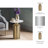 Charlemont Metal 22"H Marble Top Side Table with Gold Cylinder Base for Modern and Contemporary Accent