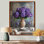 «Hydrangeas Bouquet On The Farm Table III - Hydrangea», art encadré