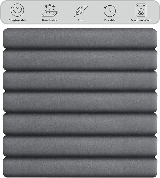 Ranarda Cotton Blend Percale Flat Sheet, Single (3'), Grey