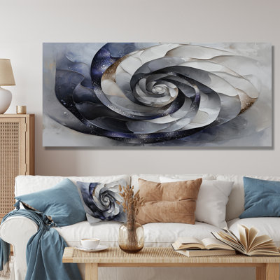 Abstrait Vortex cosmique noir et blanc III - Abstrait spirales murales