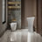 34.25" Tall White Solid Surface Circular Pedestal Bathroom Sink