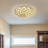 20" Vintage Flush Mount Lighting with Handmade Tiffany Lampshade